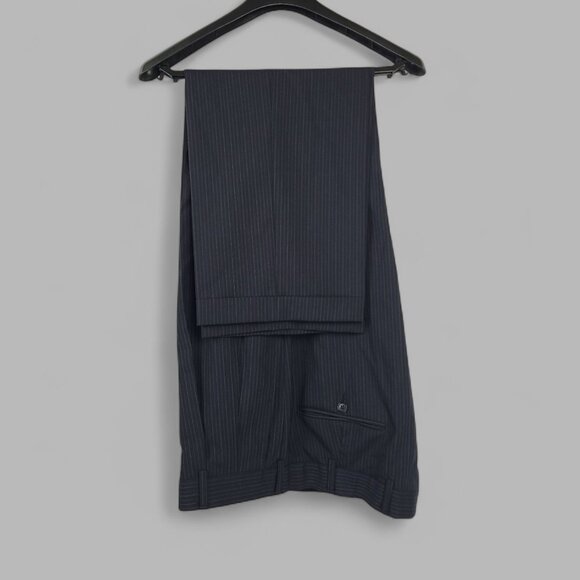 Brooks Brothers 346 Black Striped 2-Piece Suit 43R- Pants W46xL28 - Picture 13 of 16